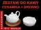 CERAMICZNY ZESTAW DO KAWY ceramika + drewno Mondex