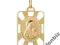 Medalik złoty. Matka Boska z Dzieciątkiem. Au585.