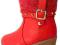 CZERWONE BOTKI DZIEWCZĘCE KOTURN OCIEPLONE  - 31