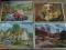 Puzzle 4x500el. ZESTAW nr 12 widoki i piesek(nowy)