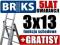 Polska Drabina Aluminiowa 3x13+HAK+ROLKI+F.SCHODY