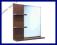 >< LUSTRO NA PŁYCIE WENGE 60x62cm, 3 PÓŁKI