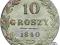 KP, Mikołaj II, 10 groszy 1840 MW, ŚWIETNY STAN