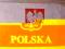 Flaga Polski Polska z godłem 90x180cm +kij 160 cm