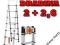 Drabina TELESKOPOWA 2 + 2,6m ALUMINIOWA PODWÓJNA