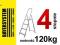 Drabiny drabina 4 stopnie 120kg bsda + transport