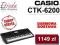 KEYBOARD CASIO CTK-6200 + STATYW + TRANSPORT