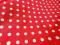 Tkanina bawełna grochy kropki białe czerwony 1M