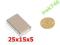 MAGNES NEODYMOWY 25x15x5 PŁYTKOWY NdFeB