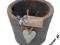 Osłona na Doniczkę Szara Retro Shabby Chic 10 cm