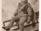 pocztówka DZIECKO NA SANKACH foto z lat 40
