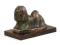 Lhasa Apso statuetka z brązu na drewnie Art Dog