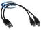 Adapter na kablu 2w1 USB - Micro / Mini USB Czarny