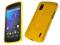 Żółte elastyczne etui Gel LG Nexus 4 + folia wymia
