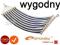 HAMAK MATERIAŁOWY BAWEŁNIANY 200x80 OGRODOWY 120kg