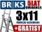 Polska Drabina Aluminiowa 3x11+HAK+ROLKI+F.SCHODY