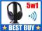 bk432 SŁUCHAWKI BEZPRZEWODOWE 5w1 RADIO MIKROFON