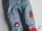 Spodnie jeans'owe ocieplane, roz. 2T, naszywki,bdb