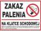 ZAKAZ PALENIA na klatce schodowej 13x18cm naklejka