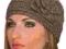 Glamour Luksusowa Czapka Wełna Opaska Kwiat Kolory