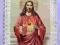 Jezus obrazek św.barwna litografia koronka XIXw