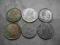 Stare Monety 6 sztuk dolar,5złotych,rubel,marka...