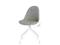 Krzesło Obrotowe Donna Szare Tkanina Nogi Białe