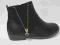 Modne botki,złoty suwak, kozaczki czarny r 36