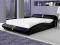NOWOCZESNE ŁÓŻKO OBITE CZARNĄ EKOSKÓRĄ LUNA C2