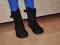 Czarne botki zamszowe ocieplane panterka r 27-28!!