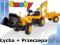 SMOBY TRAKTOR MAX Przyczepka Koparka + PUZZLE AUTA