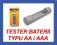 TESTER BATERII TYPU AA i AAA DPM MW322 PODRĘCZNY