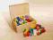 Klocki Drewniane Kolorowe w skrzyni 100szt