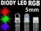 DIODY LED RGB 5mm 3 RODZAJE 15 SZTUK dioda