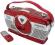 RADIO ODTWARZACZ RETRO CD MP3 USB SD BUDZIK PILOT