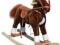BRĄZOWY  KONIK NA BIEGUNACH Z DŻWIEKIEM