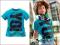 1WA6113 T-shirt blue nadruk 140 CFL 646006