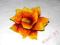 Broszka filcowa kwiatek, żółty - pomarańcz- śliwka