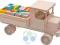 (D) Drewniana ciężarówka ze sprężynowym zawieszeni