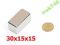 MAGNES NEODYMOWY 30x15x15 PŁYTKOWY NdFeB