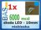 Dioda LED 10 mm - niebieska 6000 mcd (clear)