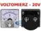 Voltomierz Woltomierz analogowy kwadratowy DC 20V