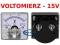 Voltomierz Woltomierz analogowy kwadratowy DC 15V