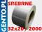 Etykiety foliowe srebrne  32x20 2000szt mocne