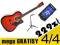 GITARA AKUSTYCZNA 4/4 +TUNER+STATYW+KURS GRY+KOSTK