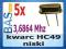 Kwarc niski 3,6864 MHZ HC49 _ 5 sztuk