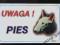 Tabliczka ostrzegawcza - UWAGA PIES! --- BULTERIER