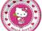 Talerzyki papierowe Hello Kitty urodziny 20cm 8szt