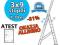 DRABINA ALUMINIOWA 3x9 WYS. ROBOCZA 7,10 M. ATEST