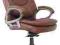 Tani fotel biurowy, funkcja bujania, ekoskóra brąz